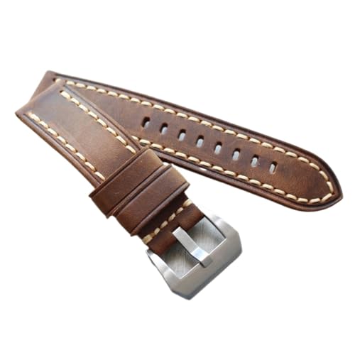 Bracelet de montre en cuir vintage marron 24mm pour PAM111 élégance intemporelle