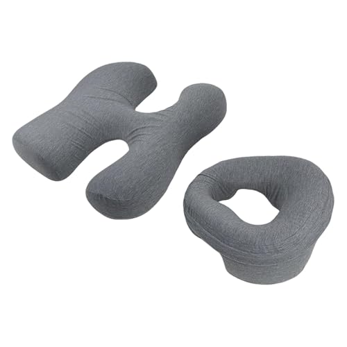 Juego de 2 almohadas de masaje boca abajo con almohada de pecho de espuma viscoelástica, diseño ergonómico, transpirable, para el estómago, dormir, spa, 17.7 x 17.3 pulgadas y 11.8 x 11.8 x 4.7