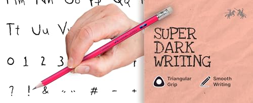 Image of Faber-Castell 50 Luminos Pencils Jar - Ergonomic Triangular Grip, Fluorescent Colours, Includes Sharpener & Eraser | Ideal for Writing, Drawing & School Use
