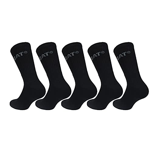 Caterpillar Performance Socks 5 paires de chaussettes pour hommes, fil de coton d'excellente qualité, semelle intérieure et cou-de-pied en éponge, bout et...