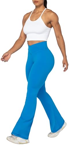 Image of Sunzel Flare Leggings, Crossover Yoga Pants with Tummy Control, High-Waisted and Wide Leg