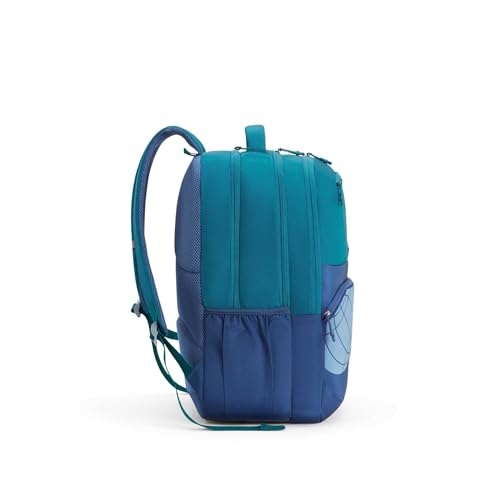 Image of American Tourister Opus | 40 Ltrs | 3 Compartments | Bottle Pocket | Ergonomic Padded Back Panel & Shoulder Straps | High School Backpack | 1 Year International Warranty | Green /Navy