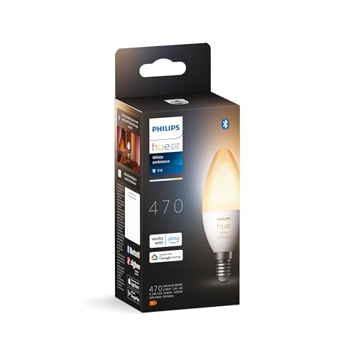 Ampoule LED connectée E14 Philips Hue White Ambiance flamme compatible Alexa