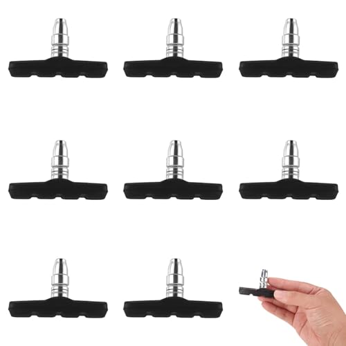 8 PCS Coppia Pattini Freno V-Brake 70 mm, Pattini Freni Bici V-Brake Universali, Freno Bici in Gomma e Lega, Ricambio per Freni Bicicletta, Tutte le Condizioni Meteo