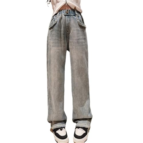 Girls Baggy Wide Leg Jeans Elastic Waist Denim Pants Teens Vintage Casual Jeans Trousers with Pockets Streetwear Clothes2