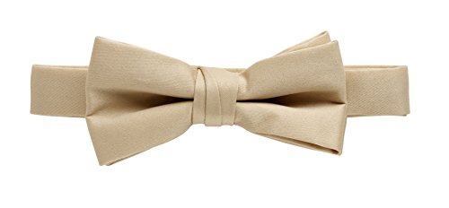 Sportoli Men's Formal Satin Adjustable Solid Pre Tied Banded Bow Tie for Tuxedo - Tan
