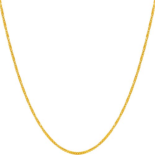 LIFETIME JEWELRY 1.2mm Twisted Box Chain Necklace for Women and Men 24k Real Gold Plated (18)