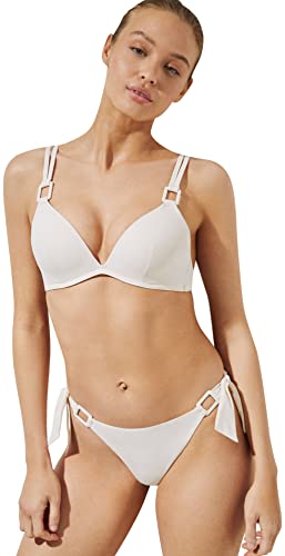 Women'secret Braga Bikini brasileña Lazo arandela Blanco, Marfil, S para Mujer