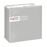 Fato, Tovaglioli in Carta a secco, Airlaid, Color Stone Grey, Effetto Tessuto, Confezione da 50 tovaglioli, Formato 40x40 piegato in 4