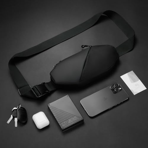 Simptech Bolsa transversal, pochete com dois bolsos, resistente à água, cinto de corrida, suporte de