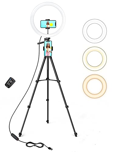 12" Ring Light, Selfie Ring Light With 3 Color Modes, Adjustable Brightness, Extendable Tripod Stand, 2 Phone Holders, Bluetooth Remote Shutter For Photography/Makeup/Vlogs/Live Stream/Youtube… #TOP4
