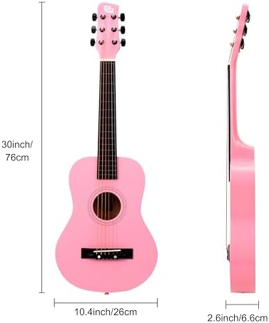 CB SKY 30 Inch Acoustic Guitar Pink Junior, Student Acoustic Guitar for Beginner, Kids musical toys, musical instrument (Pink-1) — view 3