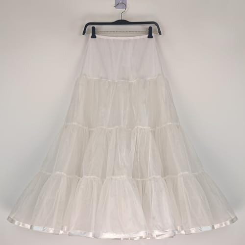 CHERRY LOVE Long Petticoat Ankle Length Underskirt for Wedding Dress Full Crinoline Slip (xx_l, 4x_l,Ivory)
