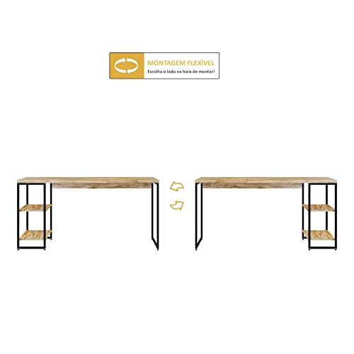 Compace Desing, Escrivaninha com Estante Baixa 2 Prateleiras 1,50m Dynamica