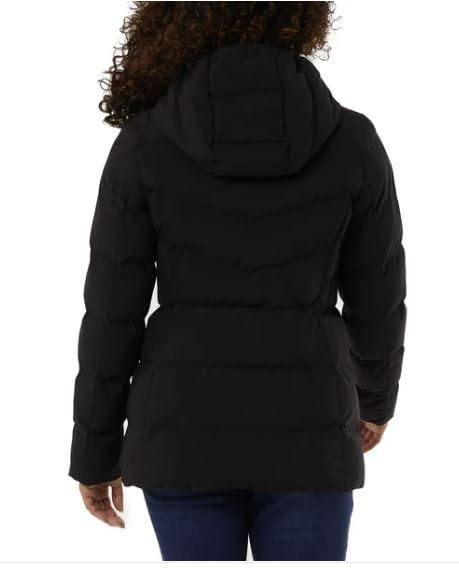 32 Degrees Women's Hooded Quilted Jacket - Winter Coat for Women - Outwear with Pockets (Black, S)2