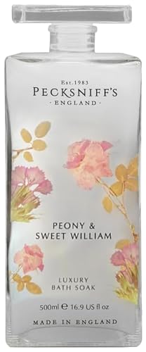 Pecksniff's Peony & Sweet William Bath Soak Decanter | 500ml/16.9 Fl Oz