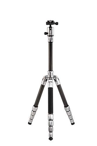 Mefoto Roadtrip S Lightweight 59.4" Carbon Fiber Travel Tripod/Monopod W/Case, Twist Locks, Dual-Action Ballhead W/Arca Swiss Plate For Mirrorless/Dslr Sony Nikon Canon Fuji - Titanium (Rtscttn) #TOP2