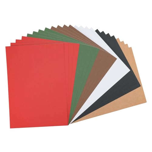 Florence Papier Cartonné Autocollant Couleurs Assorties - A4 - Noël - 24 feuilles - 216 g/m² - Lisse - Papier Auto-Adhésif pour Imprimante et Étiquettes...