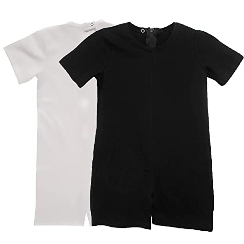 Benefit Wear Kid's Adaptive Anti-Strip One-Piece Cotton Bodysuit Underwear | Back Zipper with Snap Closure