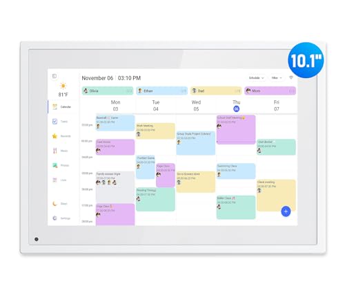 Deal: Digital Calendar, 10.1 Inch Smart Electronic Desk Calendar & Chore Chart, Touchscreen Interactive Display for Family Schedules with Meal Planner & Picture Frame & Lists