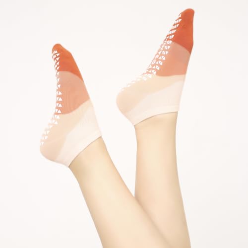 Image of Mint & Oak Pilates Socks with Grips for Women, Ankle Length Non-Slip Yoga Socks, Cotton Ideal For Yoga, Pilates, Gym, Workout, Cute Women's Gift