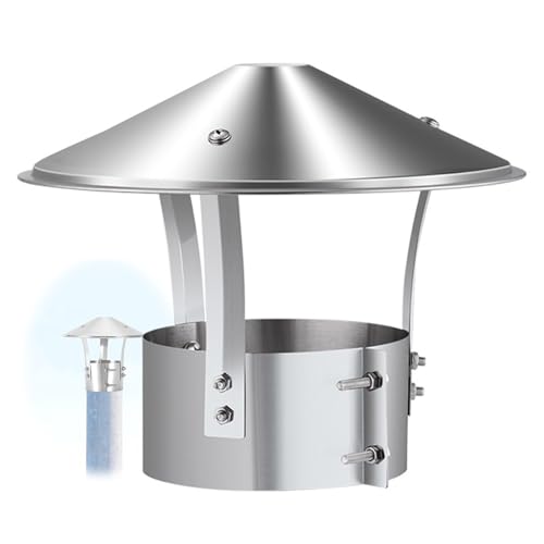 Comignolo Canna Fumaria, Comignolo in Acciaio Inox Conico 160mm 180mm 200mm, Antivento Antipioggia, per Esterno Bocche Di Scarico Terminali Di Camini, Aperture Di Ventilazione(150mm)