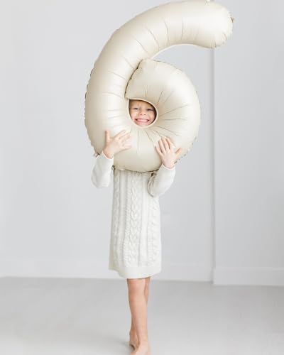 Image of 40 Inch Cream Number 6 Balloon Birthday Party Decorations for Men & Women