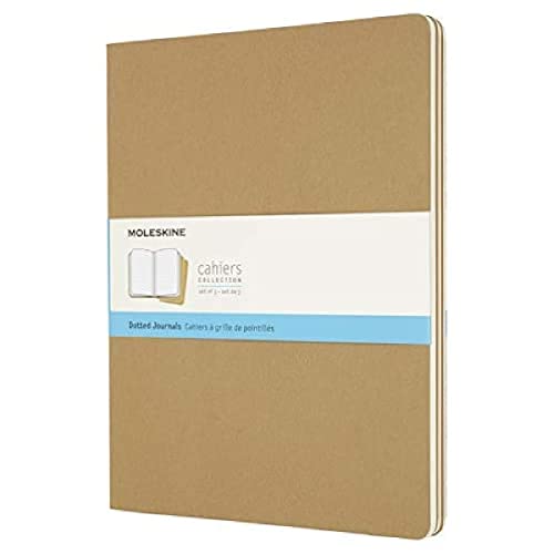 Moleskine Cahier Journal, Soft Cover, XXL (21.6 cm X 27.9 cm) Dotted, Kraft Brown, 120 Pages (Set Of 3)