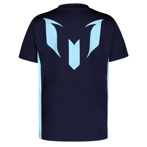 Image of Messi Boys' Lifestyle Short Sleeve Top, Loose-Fit Shirt with Logo, Comfortable, All-Day Wear