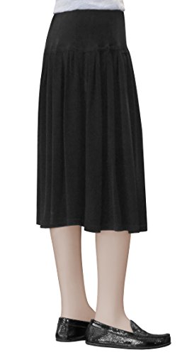 Baby'O Women's Original Biz Style Below The Knee Length Stretch Knit Skirt2
