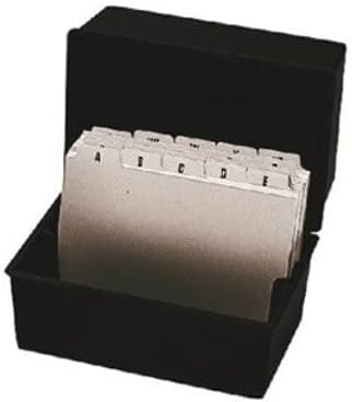 Q Connect Card Index Box, 5 x 3 Inches - Black