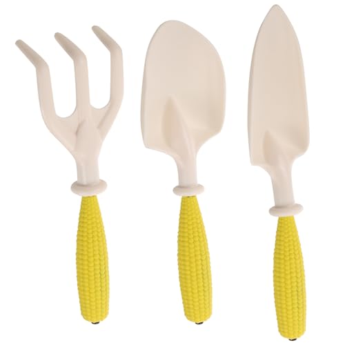 Happyyami Garden Tool Set with Plastic Rake and Digging Trowel, Small Hand Tools for Gardening Soil Cultivation and Planting, 3pcs Outdoor Gardening Supply Kit for Gardeners