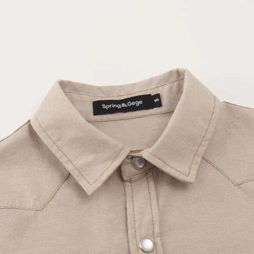 Image of Spring&Gege Boys' Long Sleeve Western Cowboys Pearl Snap Button Down Shirts (5-14 Years)