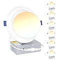 Ensenior 6 Pack 6 inch Gimbal Led Recessed Lighting, 90° Rotatable and 5CCT Selectable, Dimmable Eyeball Recessed Lights, Canless Angled Adjustable Ceiling Downlight, 1200LM, 12W=115W-FCC Certified