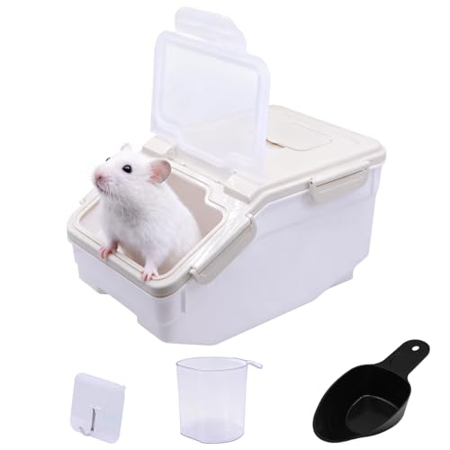 MXCELL Extra Large Chinchilla Sand Bath Container Kit Plastic Dust Bath House Hamster Shower Room for Hedgehog Guinea Pig Squirrel Small Animals (Grey)