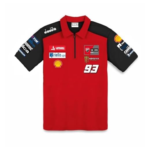 PRORACER Polo für Herren Replik Marc 93 für Ducáti MotóGP (DE/NL/SE/PL, Alphanumerisch, XL, Regular, Regular)