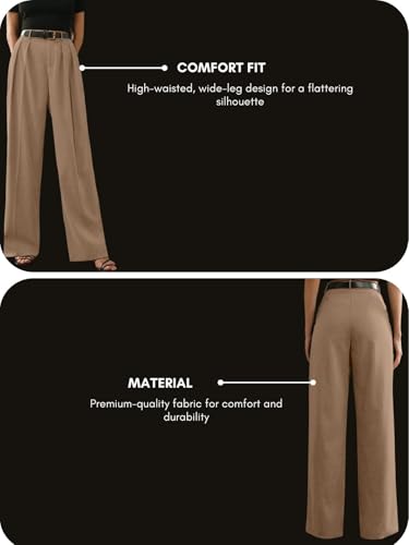 Image of GRECIILOOKS Trousers for Woman | Womens High Rise High Waist Flared Korean Style | Formal Pant for Women Office Wear| Track Pants for Womans Elegant for College & Events (Available in Plus Size)