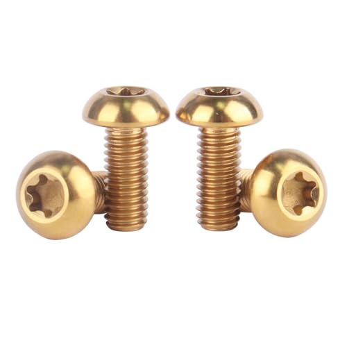 Image of 4PCS Titanium M5 x 12mm T25 Torx Head Bolt Screw (Gold)
