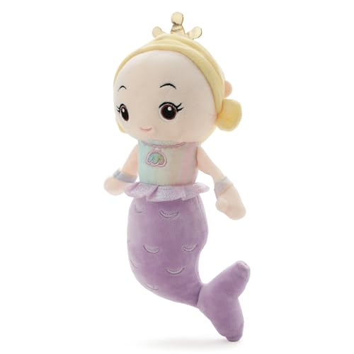 Image of Mermaid Princess Soft Toy for Kids, Girls & Toddlers | Cute Plush Stuffed Doll with Crown | Soft Huggable Cuddly Mermaid Doll for Birthday, Baby Shower, Nursery Decor & Gift