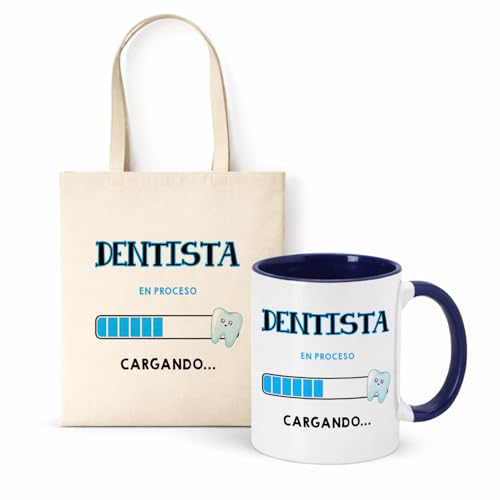 Imagen de Kembilove® Taza + Bolsa Dentista Regalo Original para Dentista Mujer u Hombre Set Personalizado de Odontología Idea de Regalo para Estudiantes y Profesionales del Sector Dental