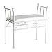 Banqueta pie de Cama de Metal Blanca de 64x68x30 cm - LOLAhome
