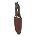 Old Timer Heritage Series 169OT 10.25in Fixed Blade Knife with Stainless Steel Drop Point Blade, Laminate Wood Handle, Full Tang Design, and Leather Sheath for Hunting, Camping, EDC, and Outdoors