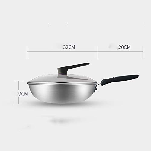 Wok de acero inoxidable 304 con textura panal y mango desmontable miniatura 2