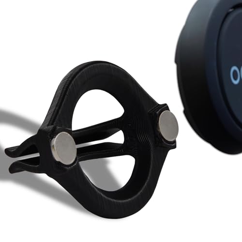 Magnetische Lüftungsgitter Halterung für OOONO CO-Driver NO2 KFZ Clip Lüftungsschlitz Halter Armaturenbrett Formstabil Lüftung Auto KFZ, schwarz