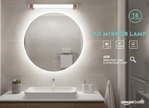 Image of 18W White PVC Body | Dressing Table |Rose Chrome Finish | Bathroom Mirror | Vanity | Picture | Cabinet | Adjustable | Wall Mounted Light. 2 Year Warranty. (18w White, 18w)