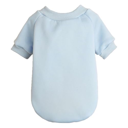 Image of Puppy Sweater for Small Dogs Winter Pullover, Light Blue L | Elastic Cuffs Pet Clothes, Holiday Party Matching, Fall Winter Daily Outfit, Soft Breathable Machine Washable Sweatshirt