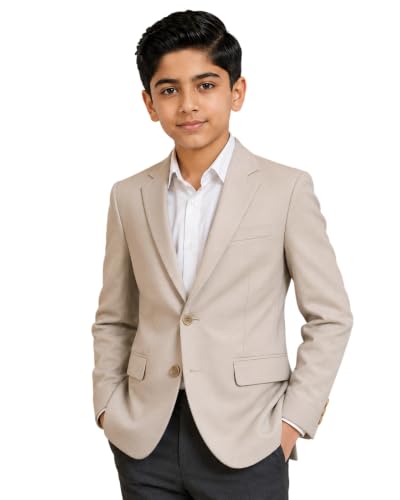 Image of SaintX Kids Boys Tailored Premium Coat Blazer | 4-Way Stretchable Wrinkle Free Fabric | Fully Lined | Slim Fit | Versatile Formal & Casual Jacket for Boys (1-14 Years KB01)