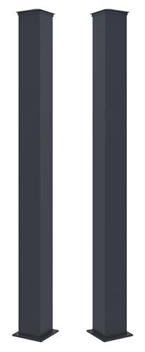 Zaunpfosten G21 für Tor und Pforte 15x190 cm mit Fuß, Anthrazit, 2 Stück