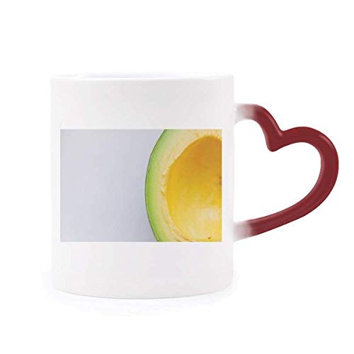 Caneca Fresh Tropical Fruit com imagem de abacate sensível ao calor Caneca vermelha que muda de cor