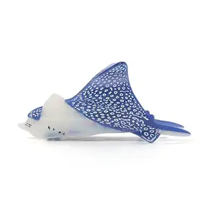 Eagle Ray Hair Claw Clip – Iridescent Blue Gradient, 5.1 Inch, Shark Teeth Grip – Color-Shifting Acetate Clip for Women, Beach & Everyday
